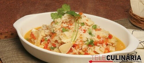 Arroz caldeirada de bacalhau