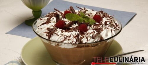 Creme de chocolate com arroz-doce