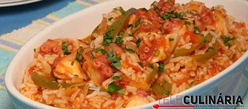 Arroz de polvo com pimentos