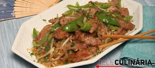 Tirinhas de carne chinesas