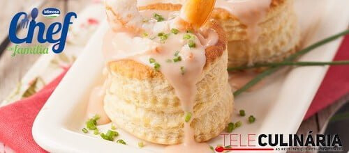 Vol-au-Vent de Camarão com coentros