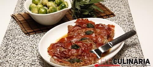 Escalopes de vitela ao estilo saltimbocca
