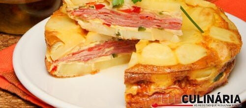 Tortilha mediterrânica com charcutaria