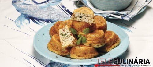 Muffins de arroz com creme de frango