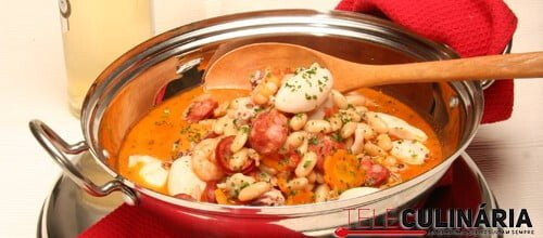 Feijoada de lulas - receita adaptada para robot de cozinha