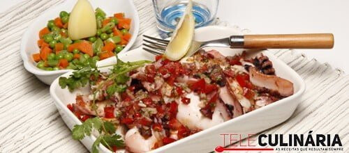 Chocos grelhados com molho vinagrete