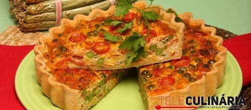 Tarte de legumes com natas de soja