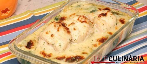 Cação com espinafres