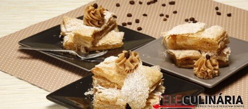 Mil-folhas com creme moka