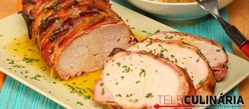 Lombo de porco albardado