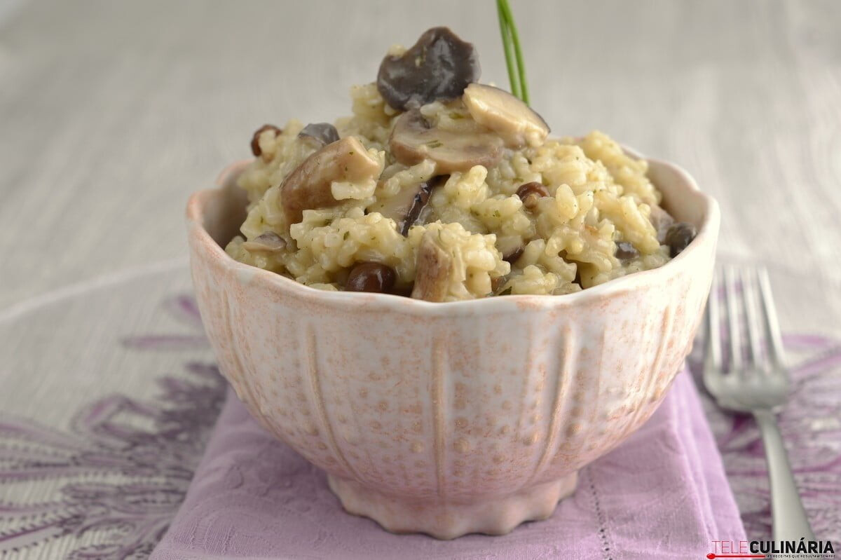 Risoto de cogumelos selvagens
