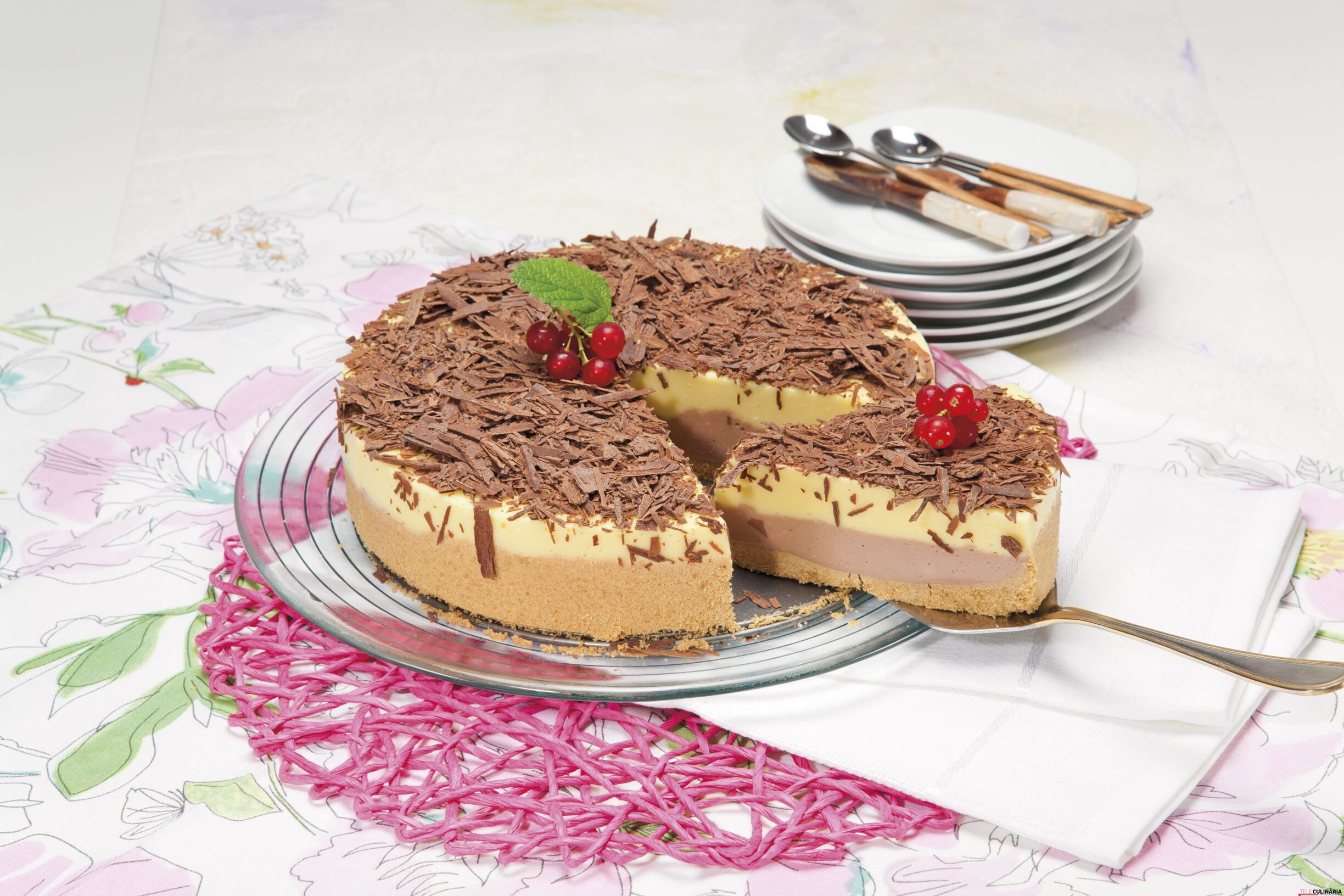 Semifrio de chocolate e baunilha