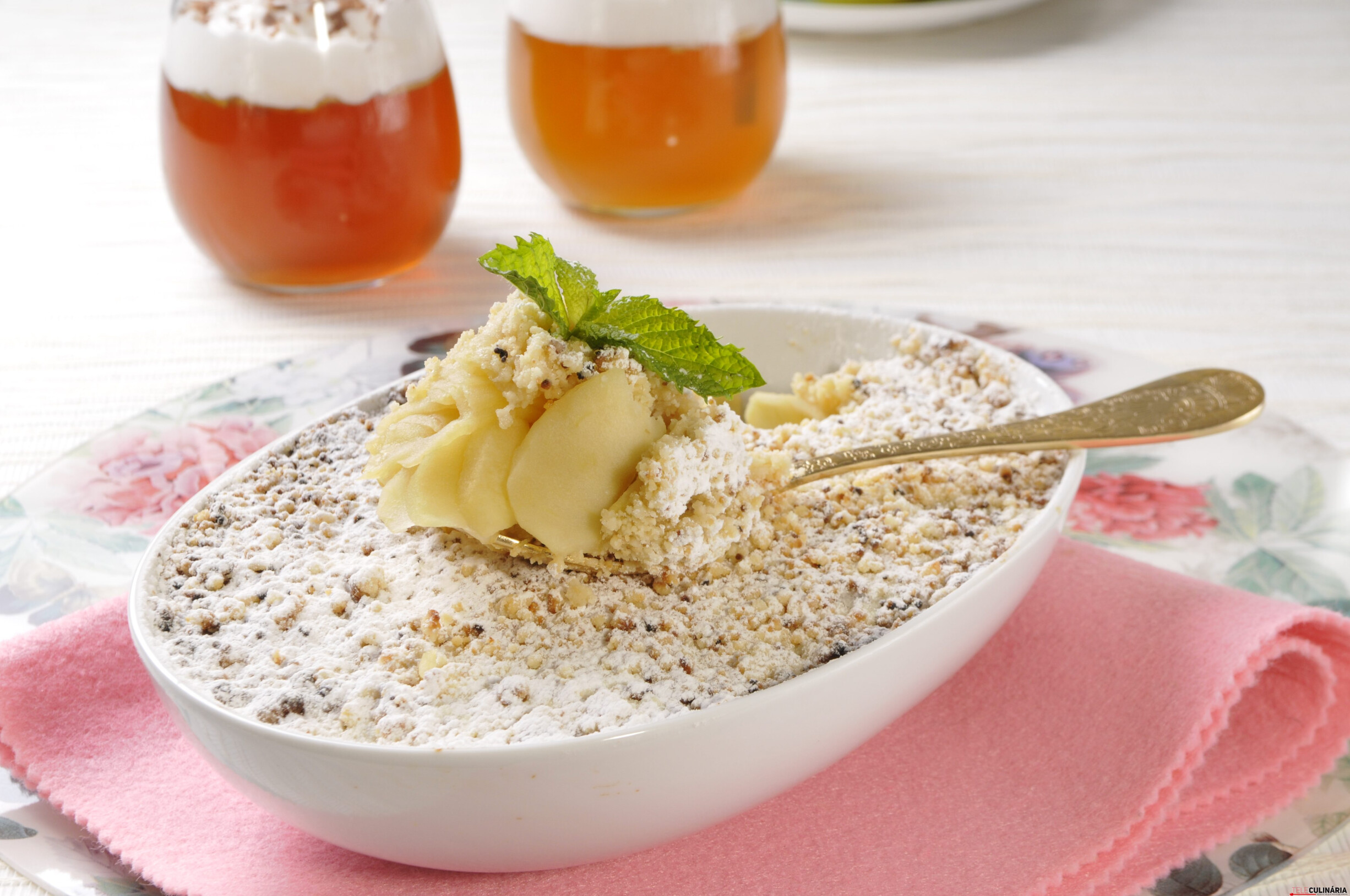 Crumble de maçã (robot de cozinha)