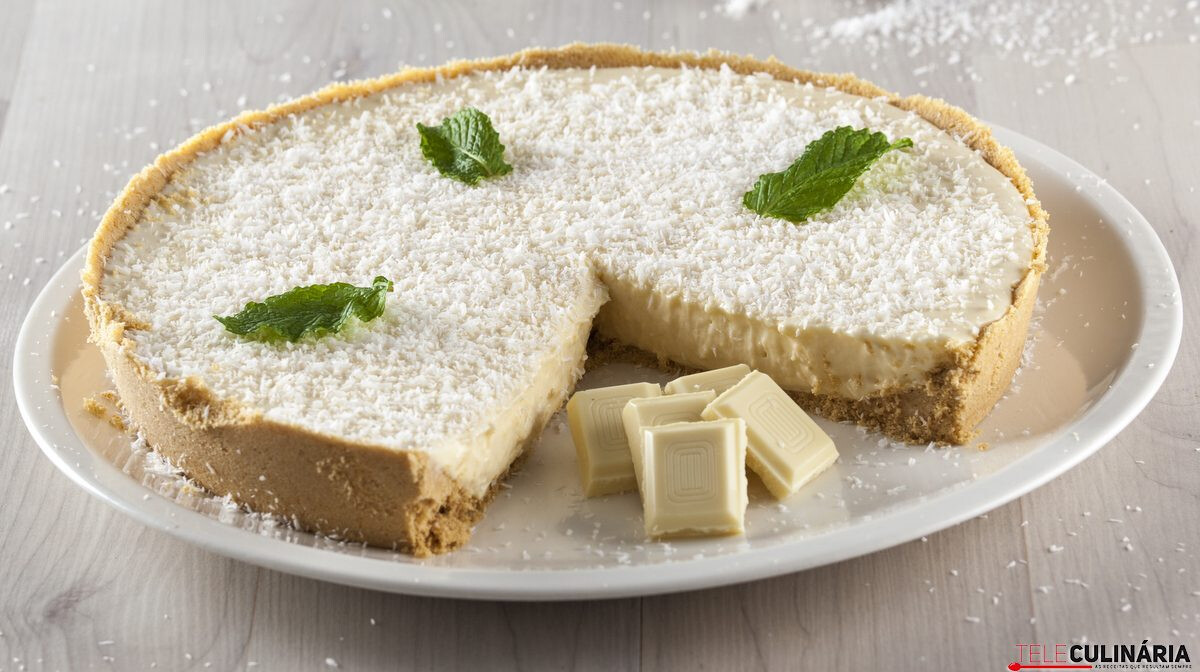 Tarte de coco e chocolate branco