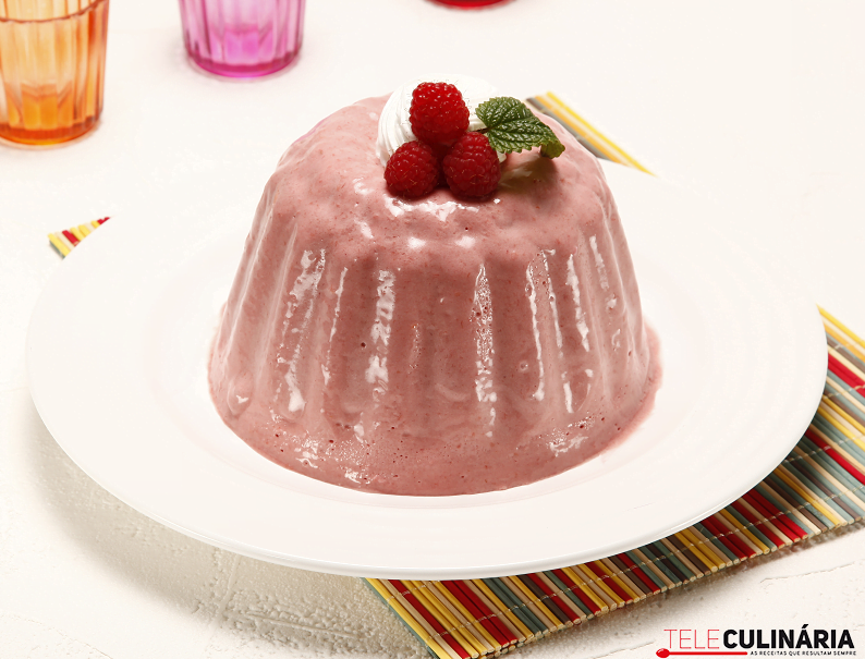 Pudim de framboesas