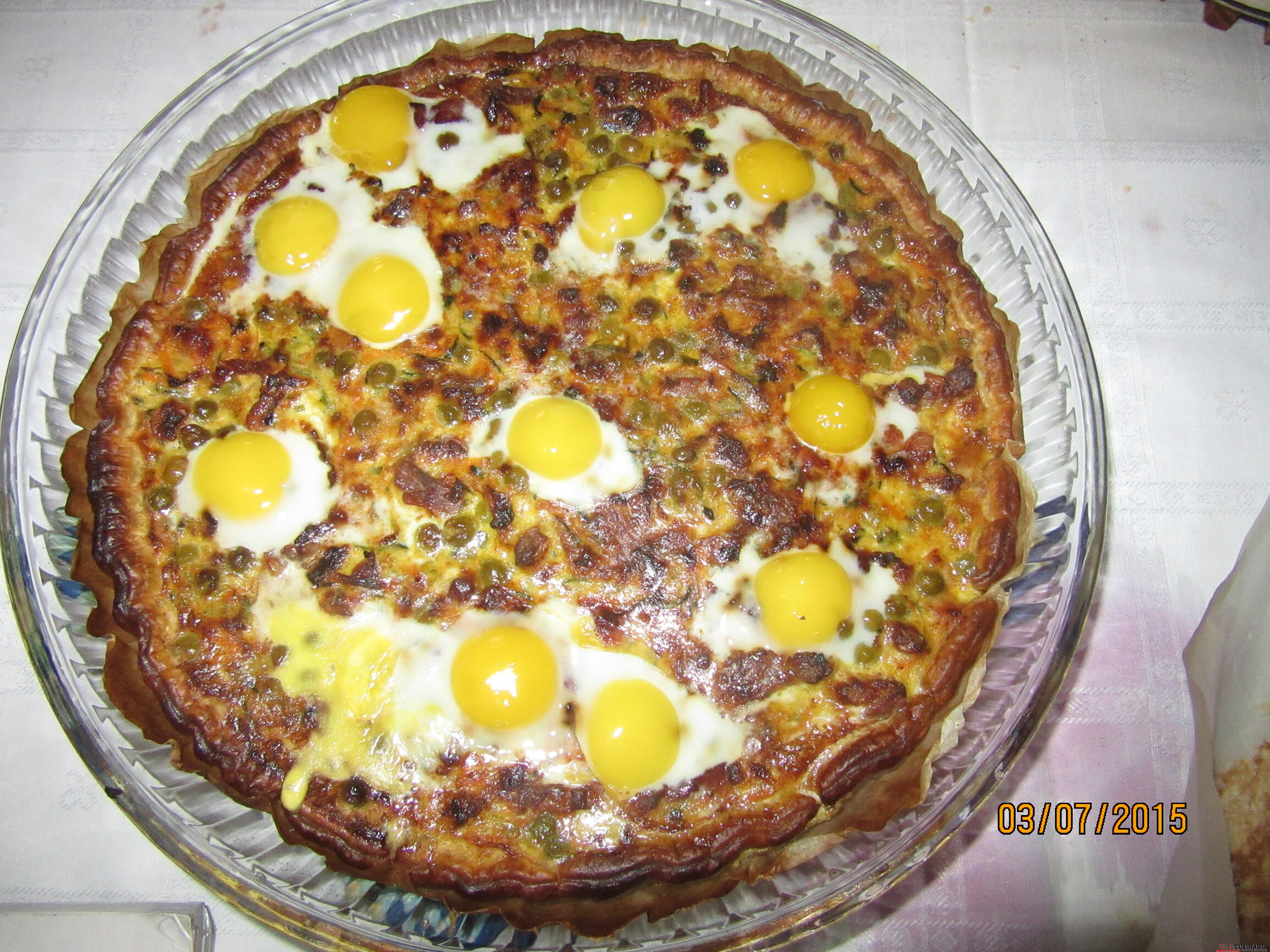 Tarte de Ervilhas com Ovos Escalfados