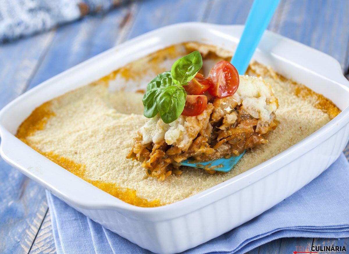 Bacalhau em camadas no forno