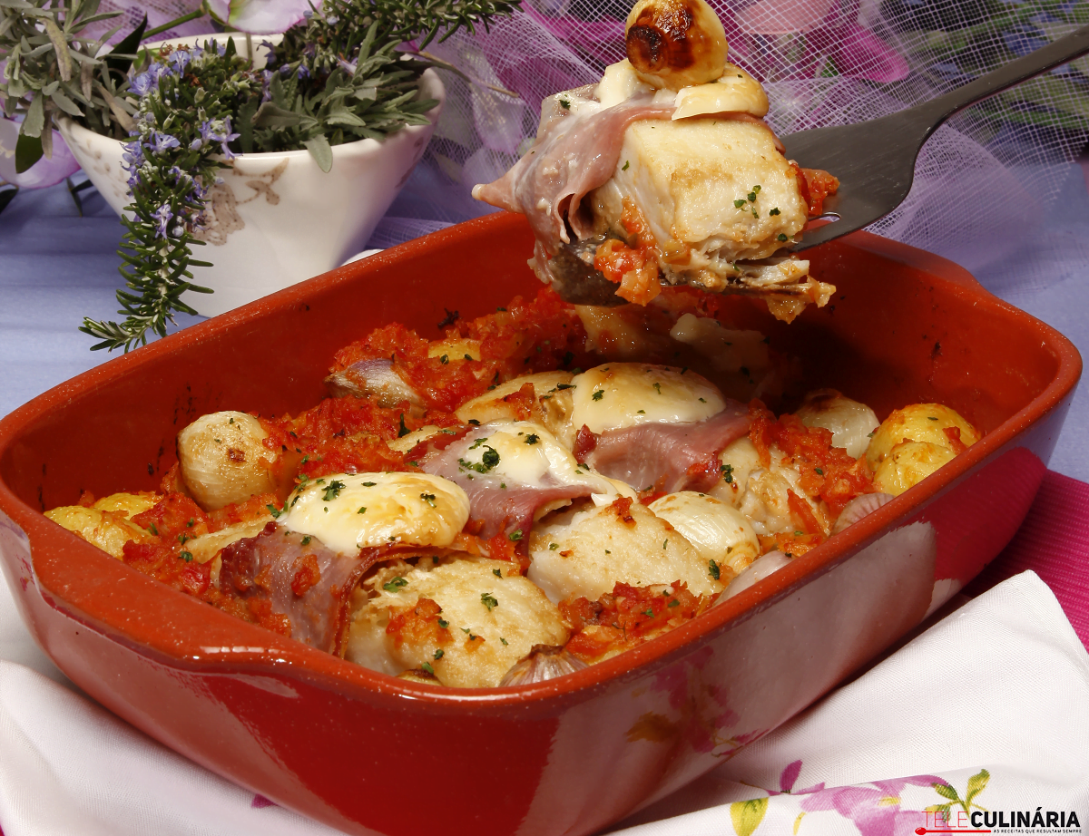 bacalhau recheado com presunto