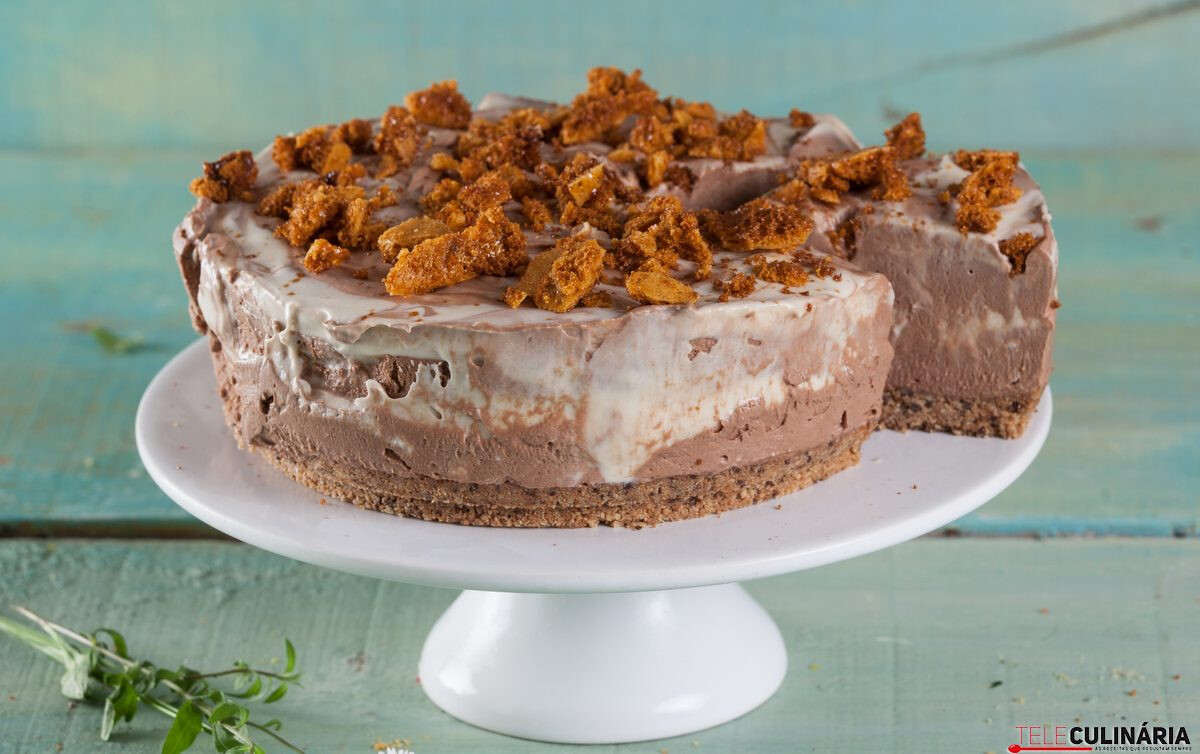 Cheesecake de chocolate e caramelo (robot de cozinha)