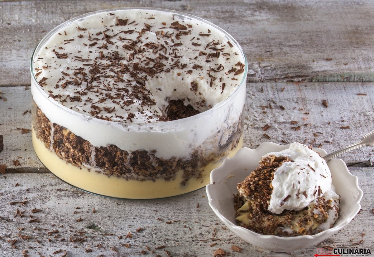 Pavê de bolachas de chocolate