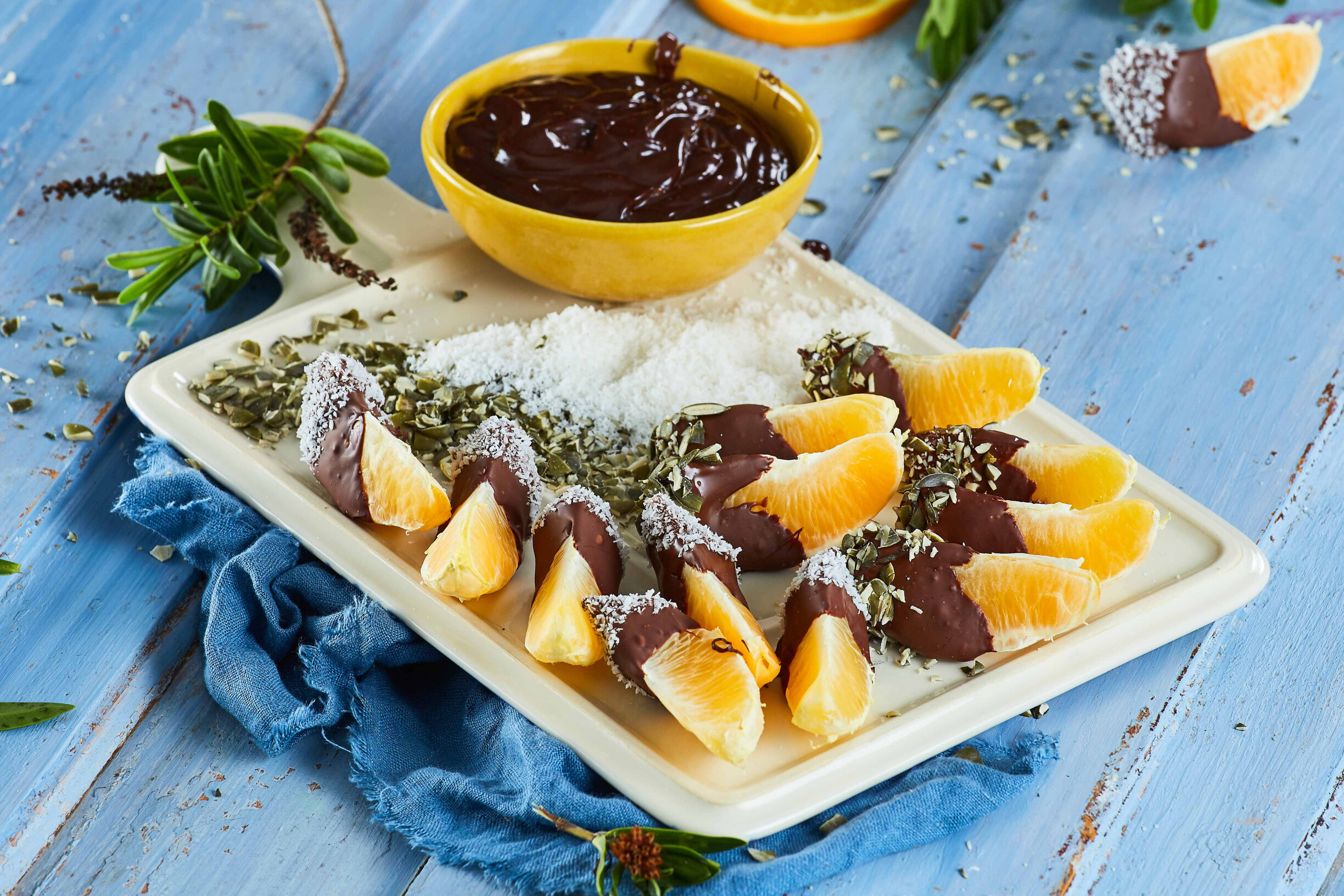 Laranjas com chocolate