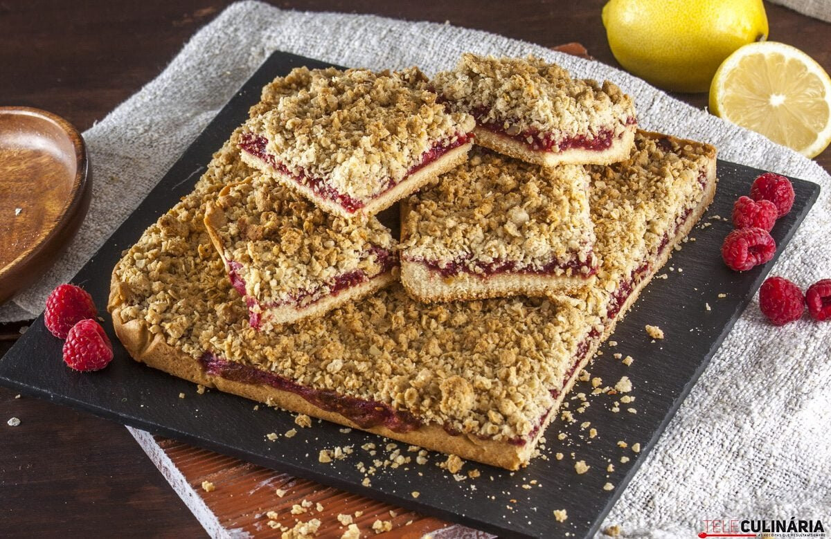 Quadrados de framboesa