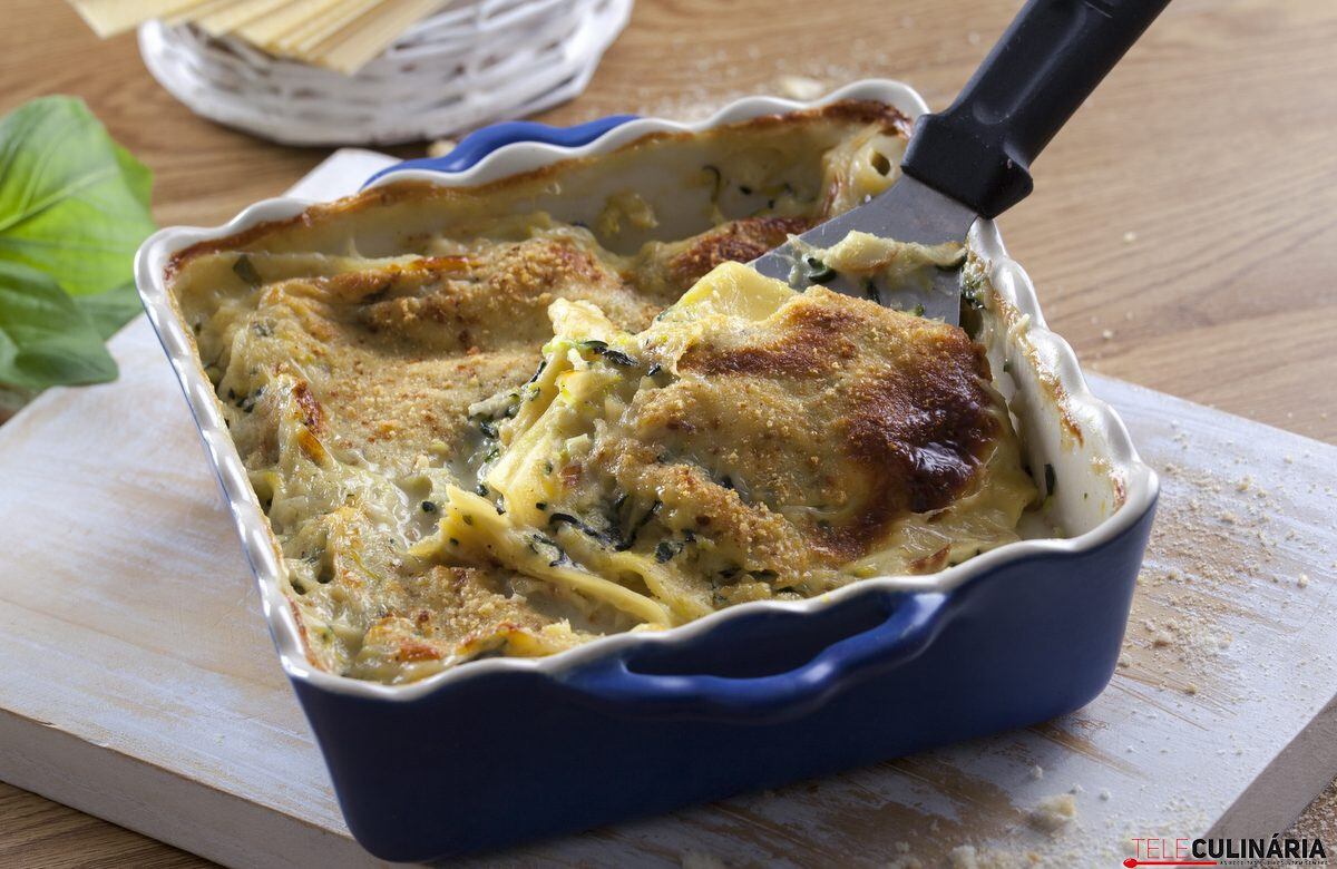 Lasanha de bacalhau com courgette