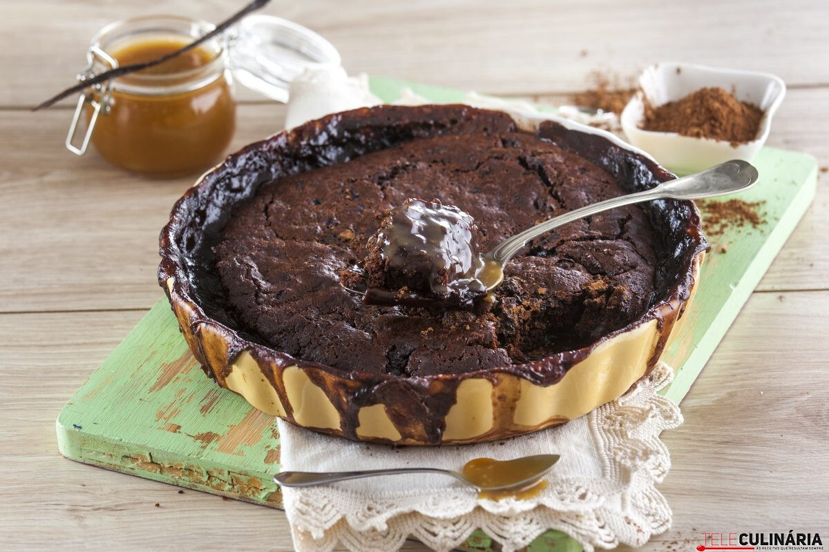 Pudim fudge de chocolate (robot de cozinha)