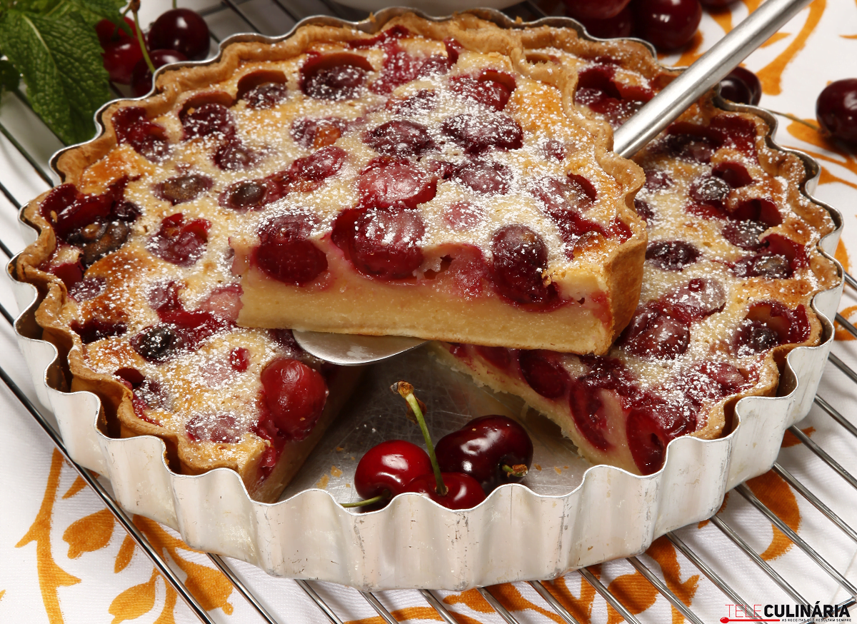 Tarte de cerejas com iogurte