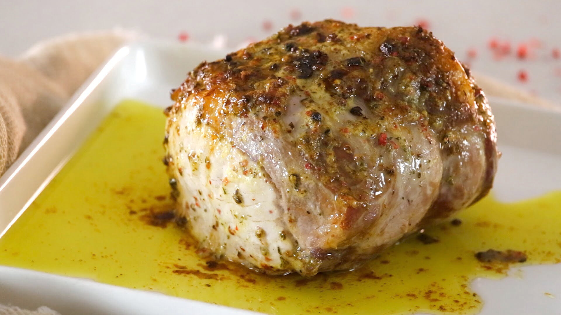 Lombo de porco assado no forno