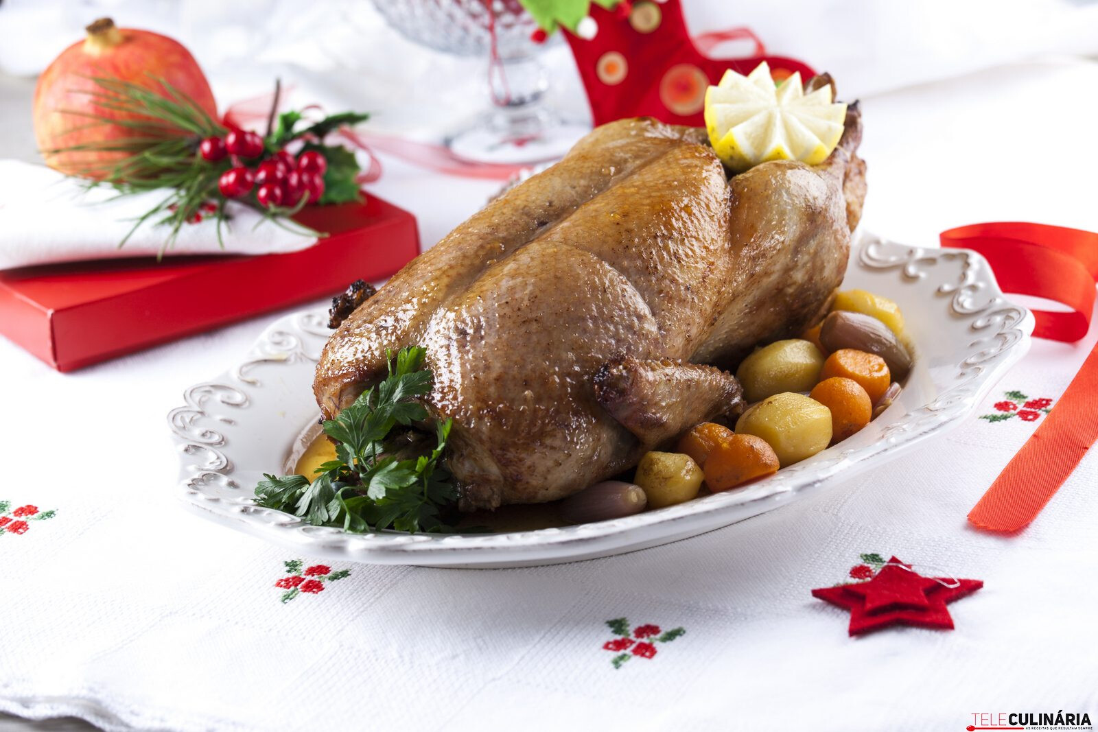 Pato assado com geleia