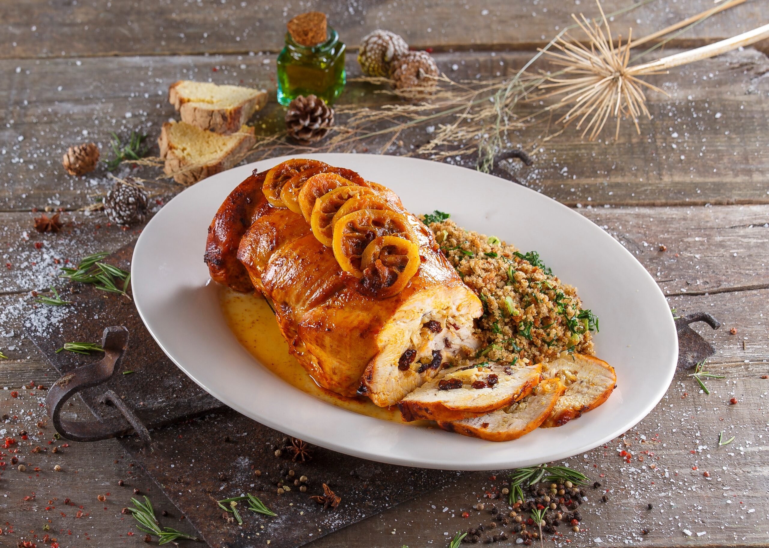 Peito de peru recheado @Teleculinária