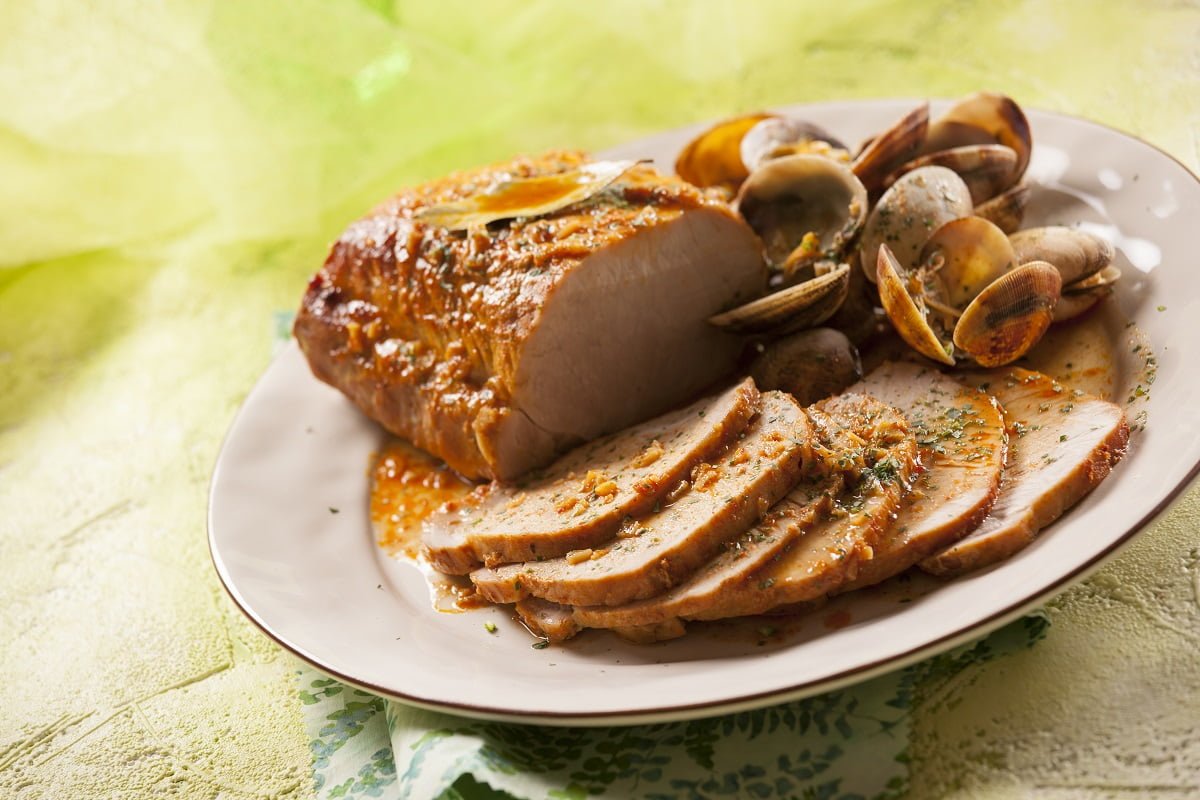 Lombo de Porco Assado com Amêijoas