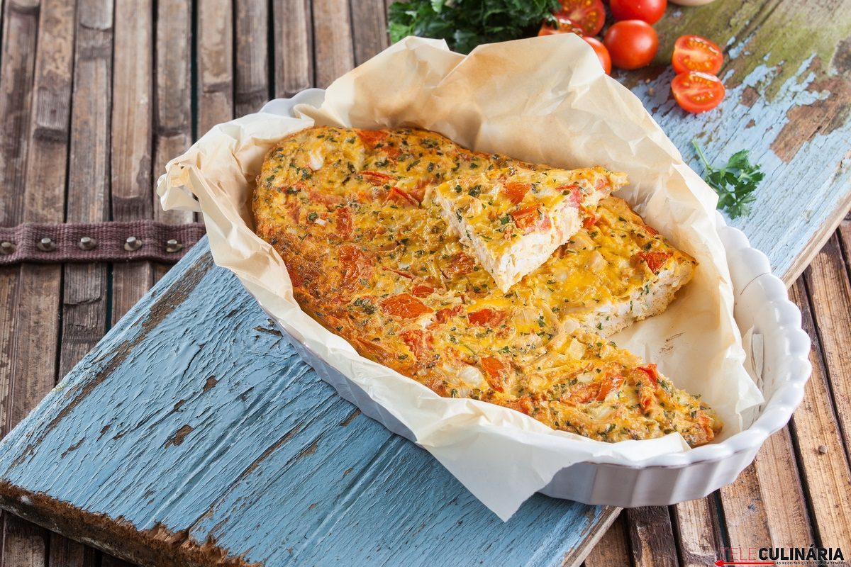 omelete de forno com frango