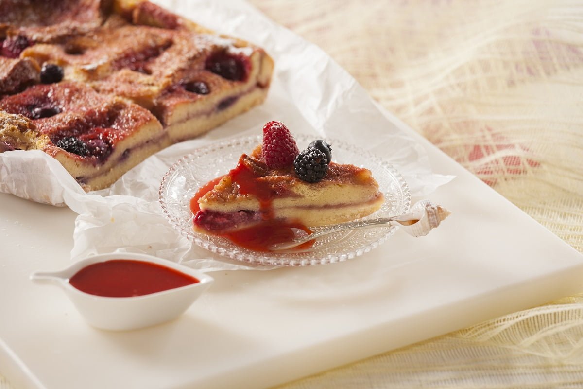 pudim de frutos vermelhos