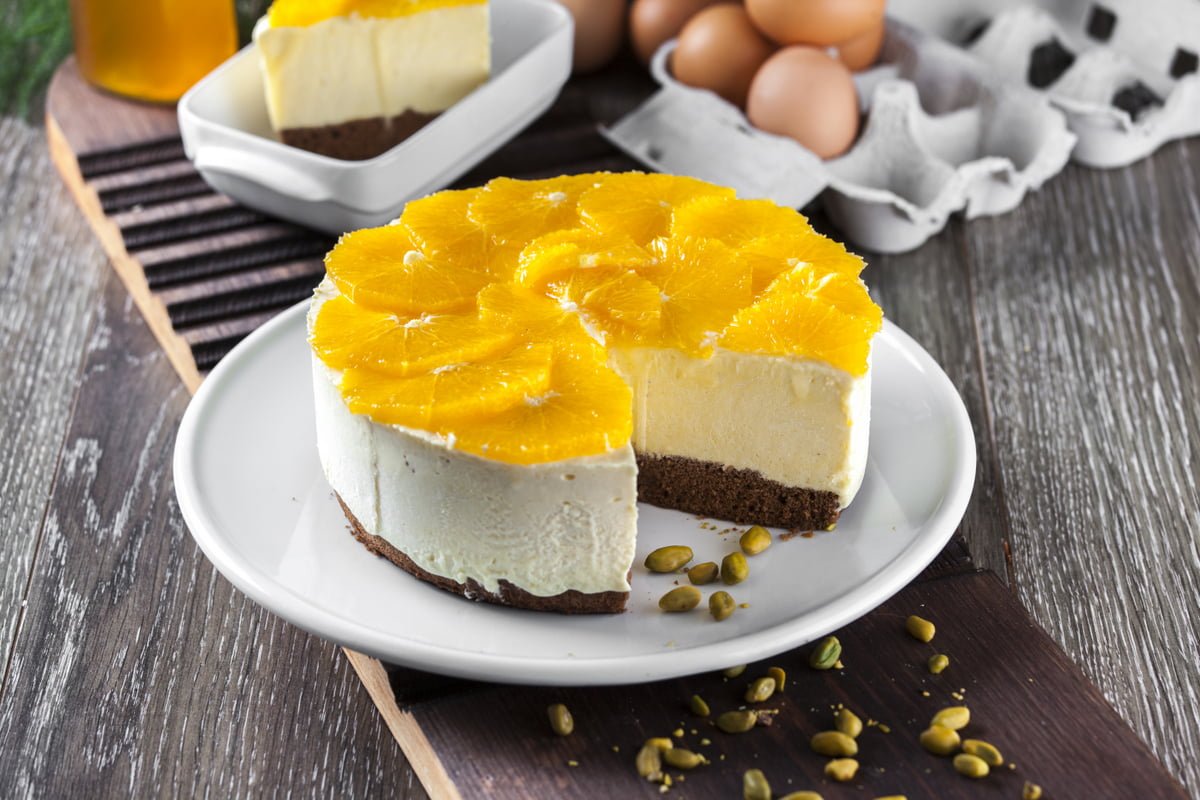 semifrio de manga e laranja