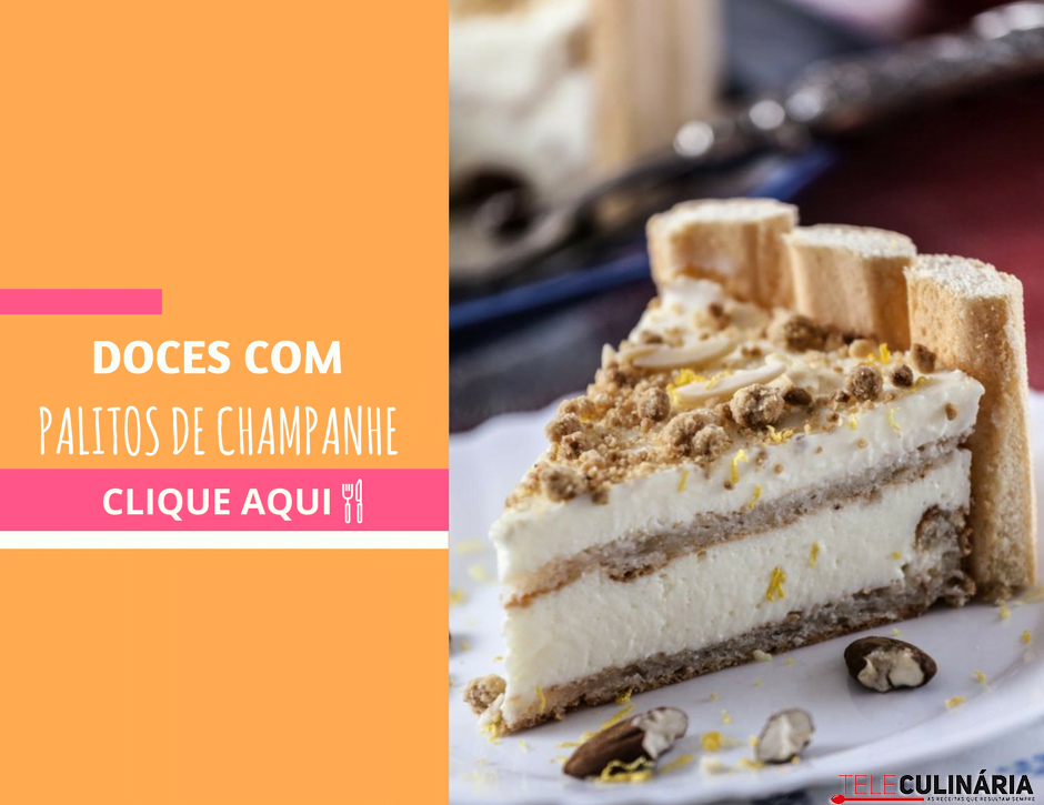 Doces com palitos de champanhe