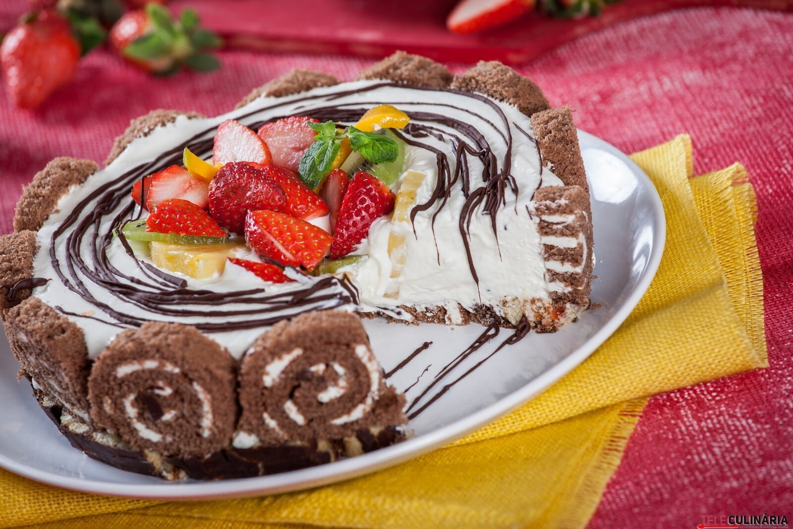 Semifrio de natas e chocolate