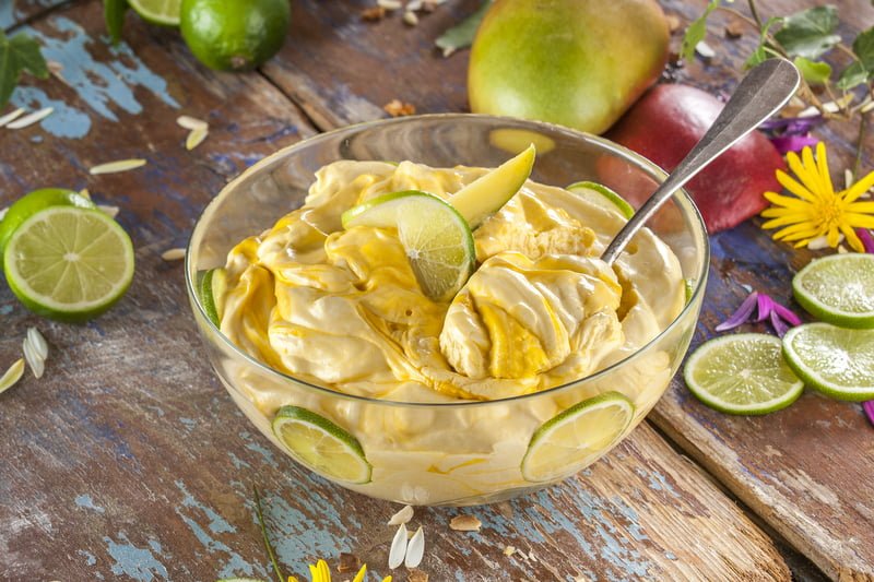 Mousse de manga e lima - @TeleCulinária