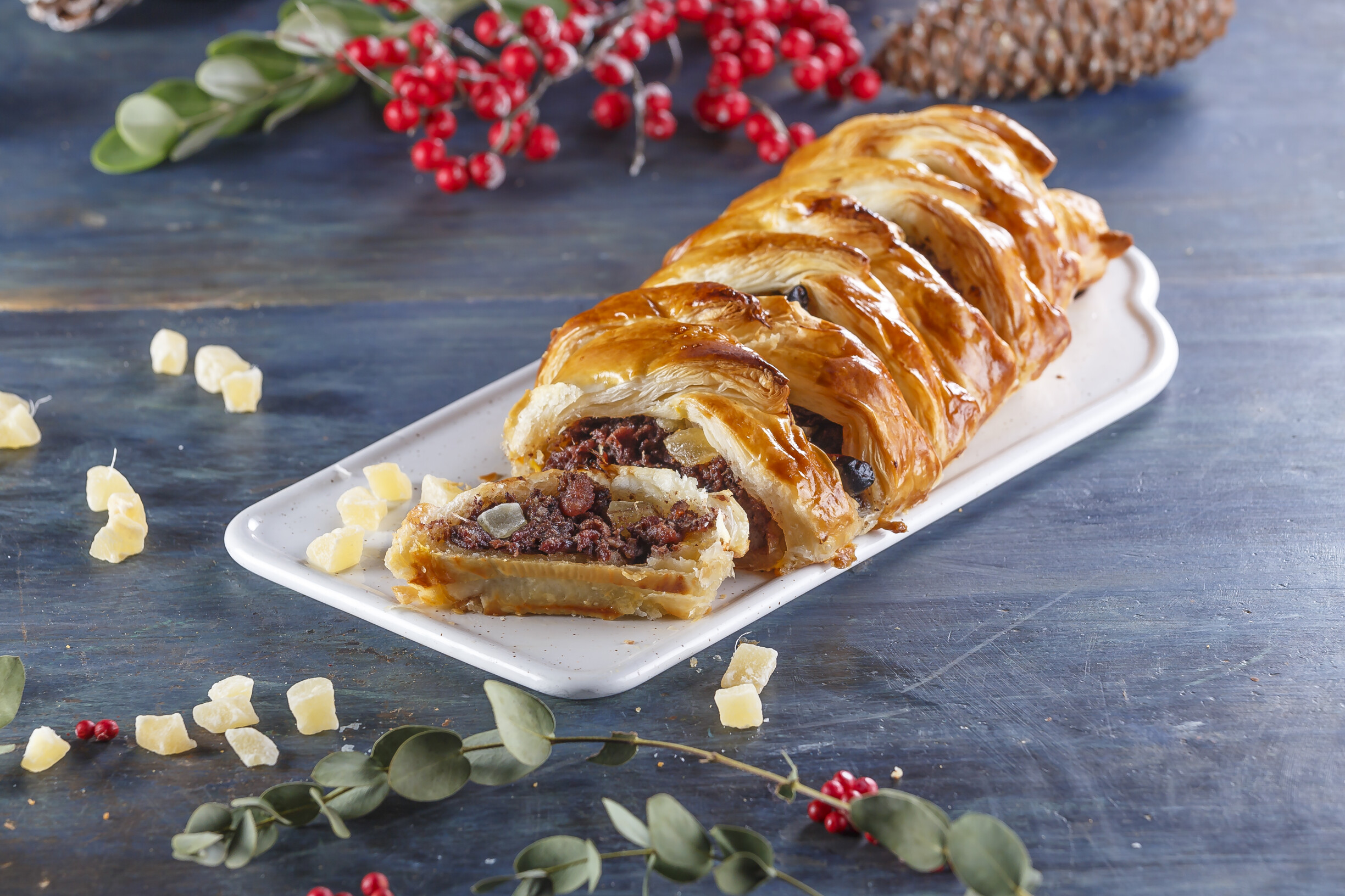 Folhado de enchidos de Natal