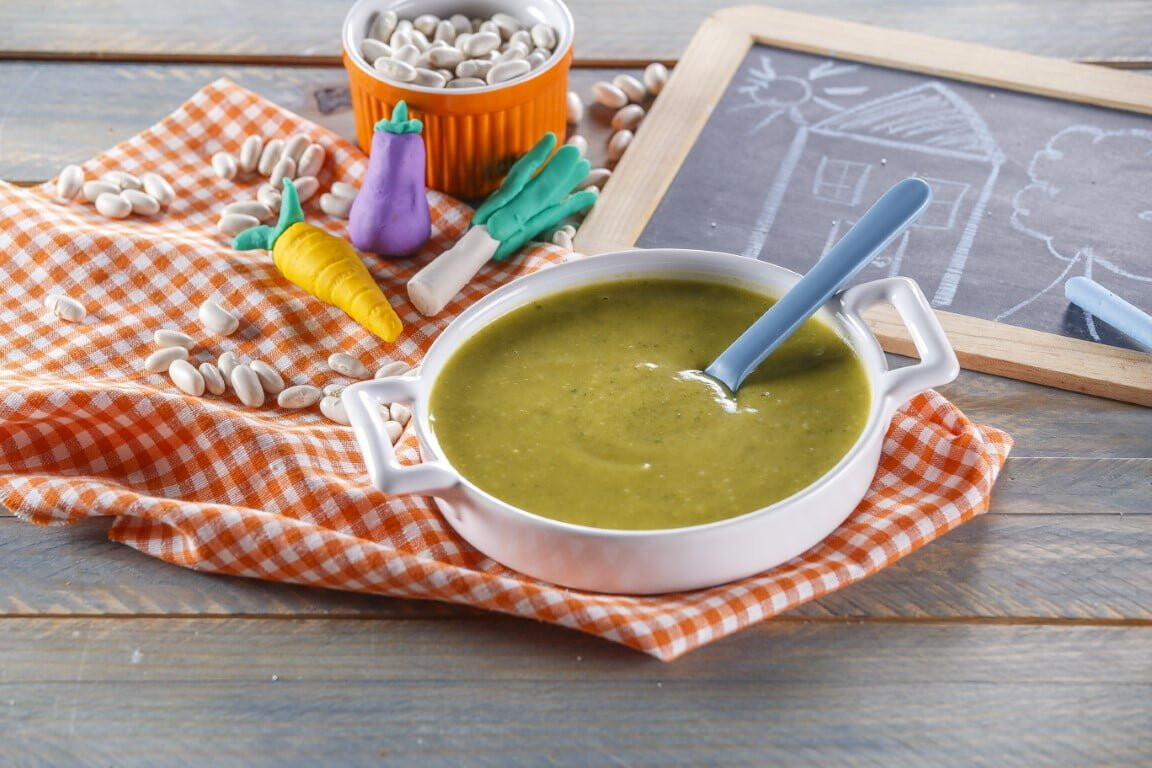 Creme de feijão branco com verduras (bebé a partir dos 12 meses)
