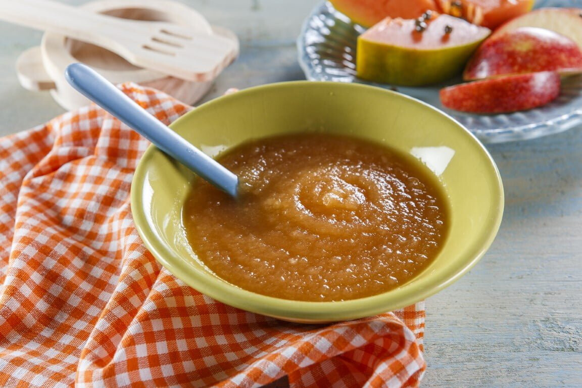 Puré de papaia com maçã (bebé a partir dos 5 meses)
