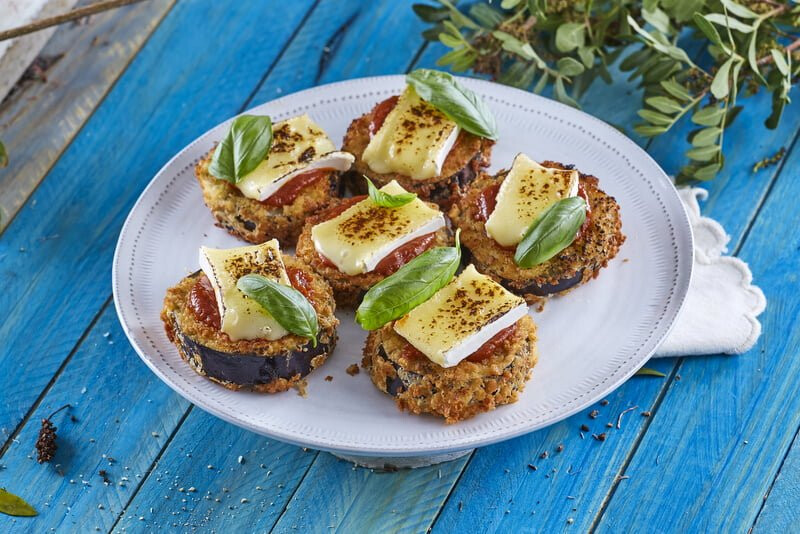 Beringela panada com brie