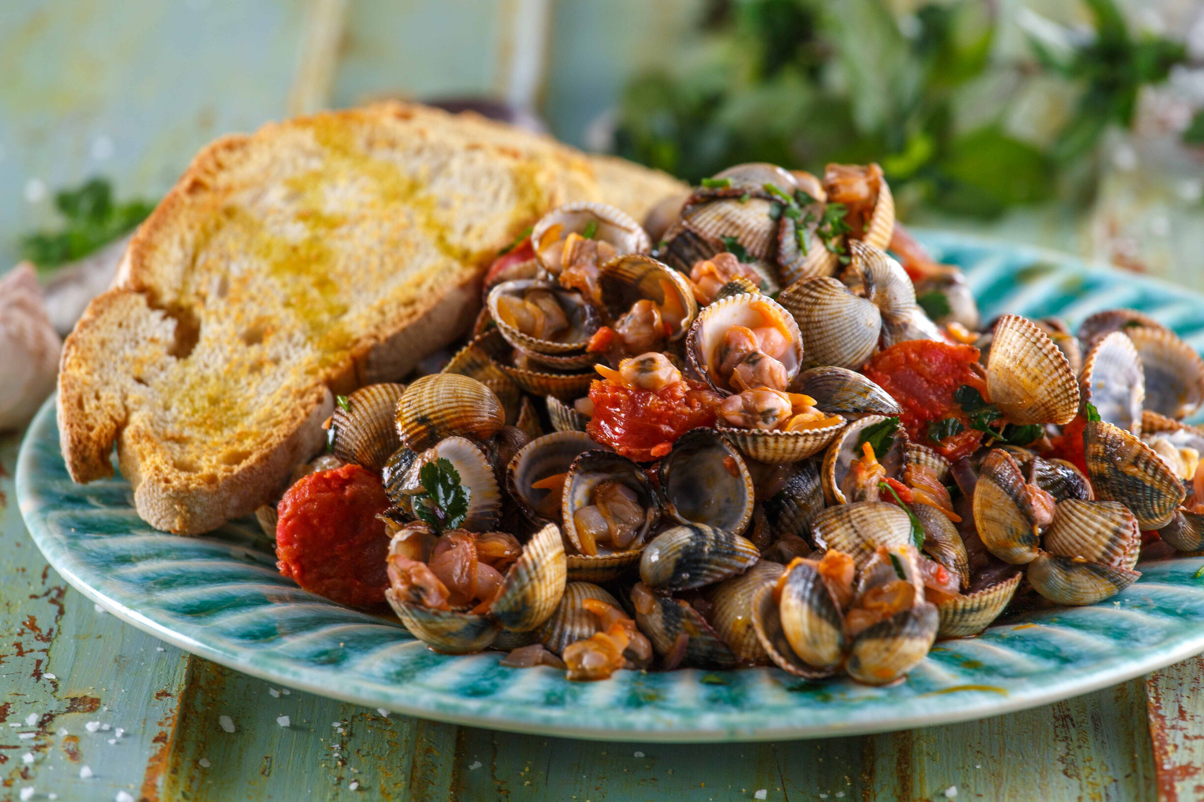 Berbigão com chouriço