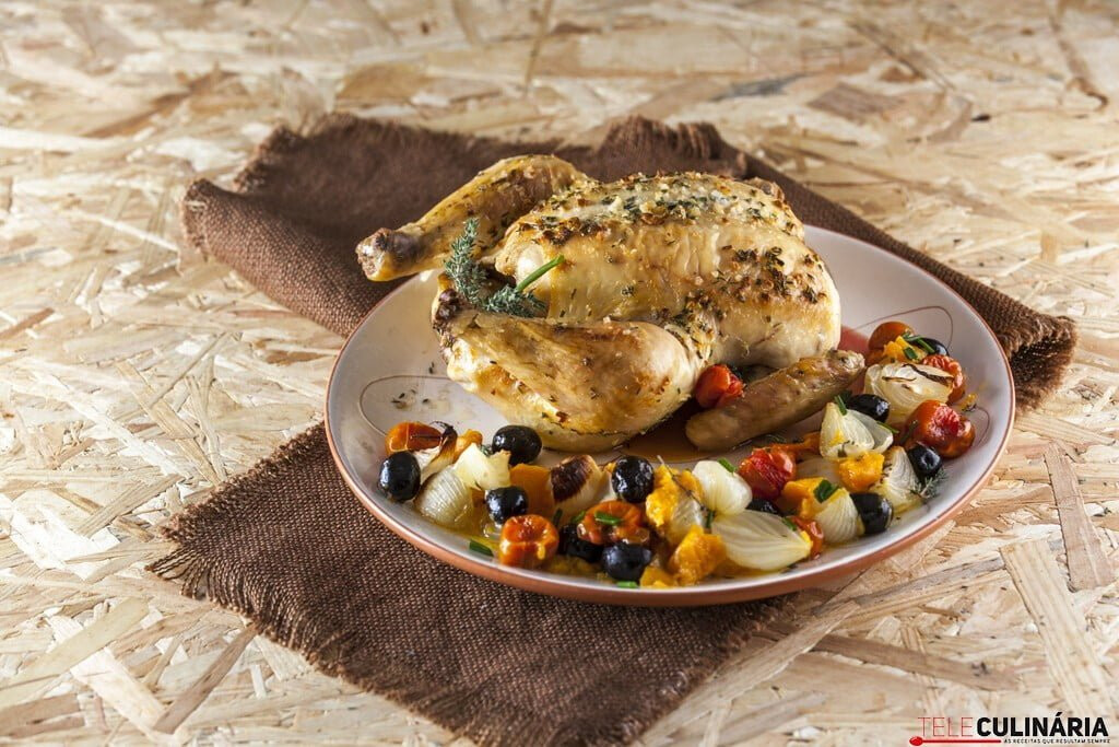 Frango do campo com abóbora