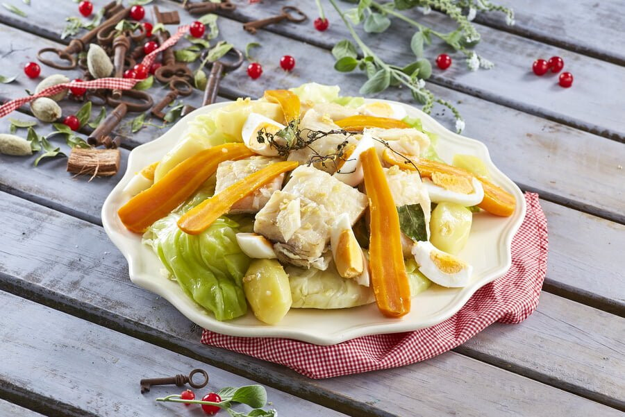 Bacalhau cozido com todos