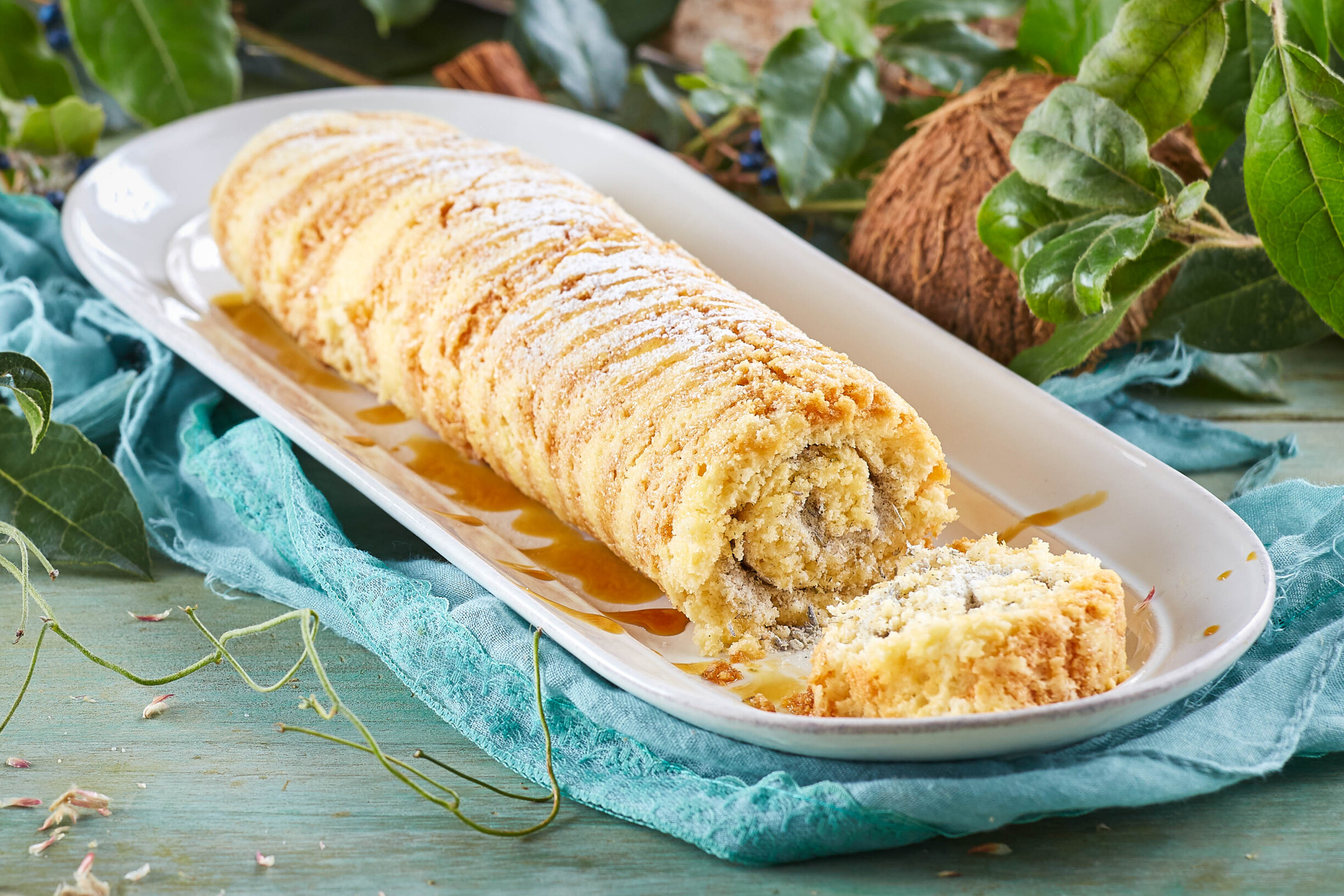 Torta de coco e alfazema