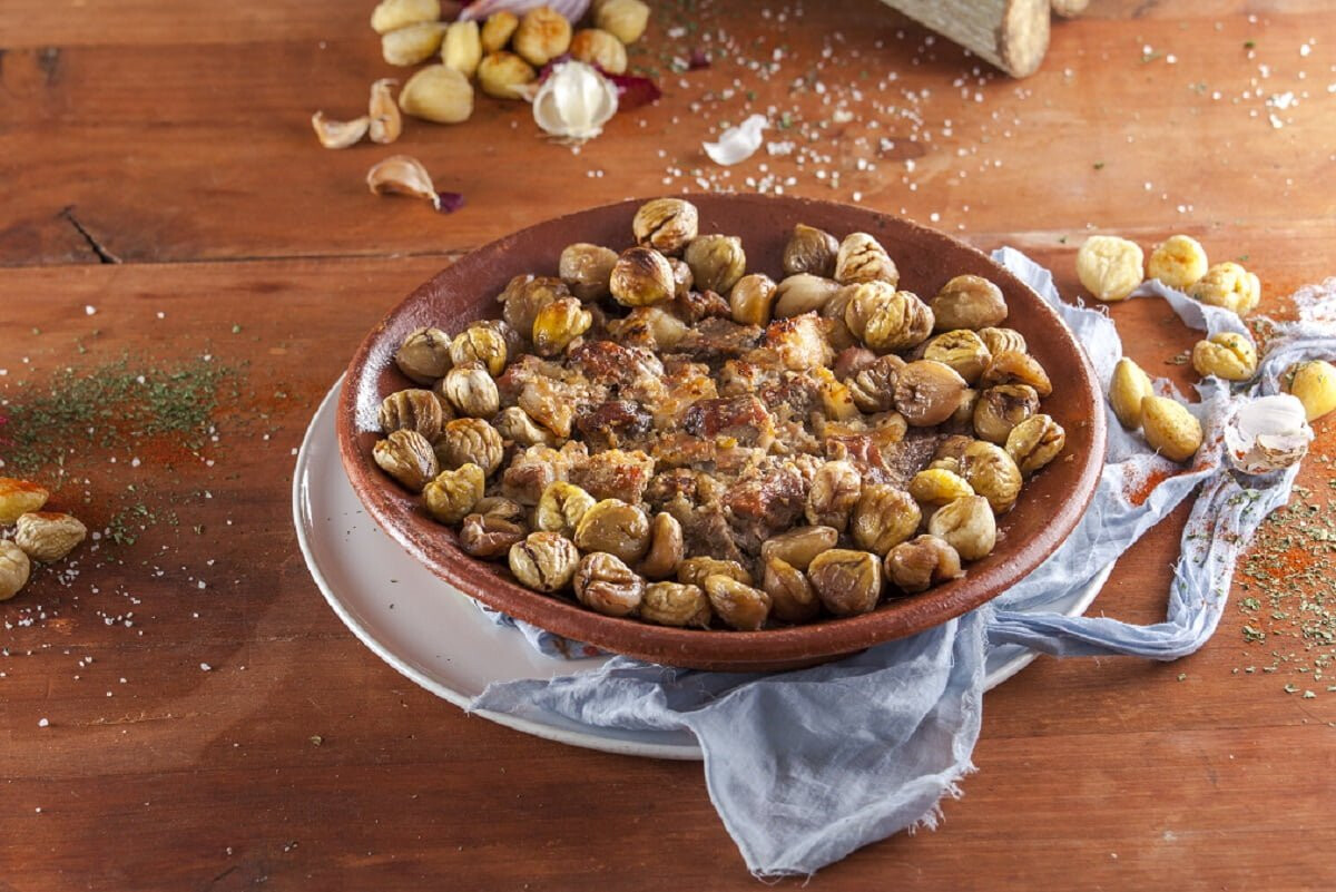 Carne de porco do alguidar no forno