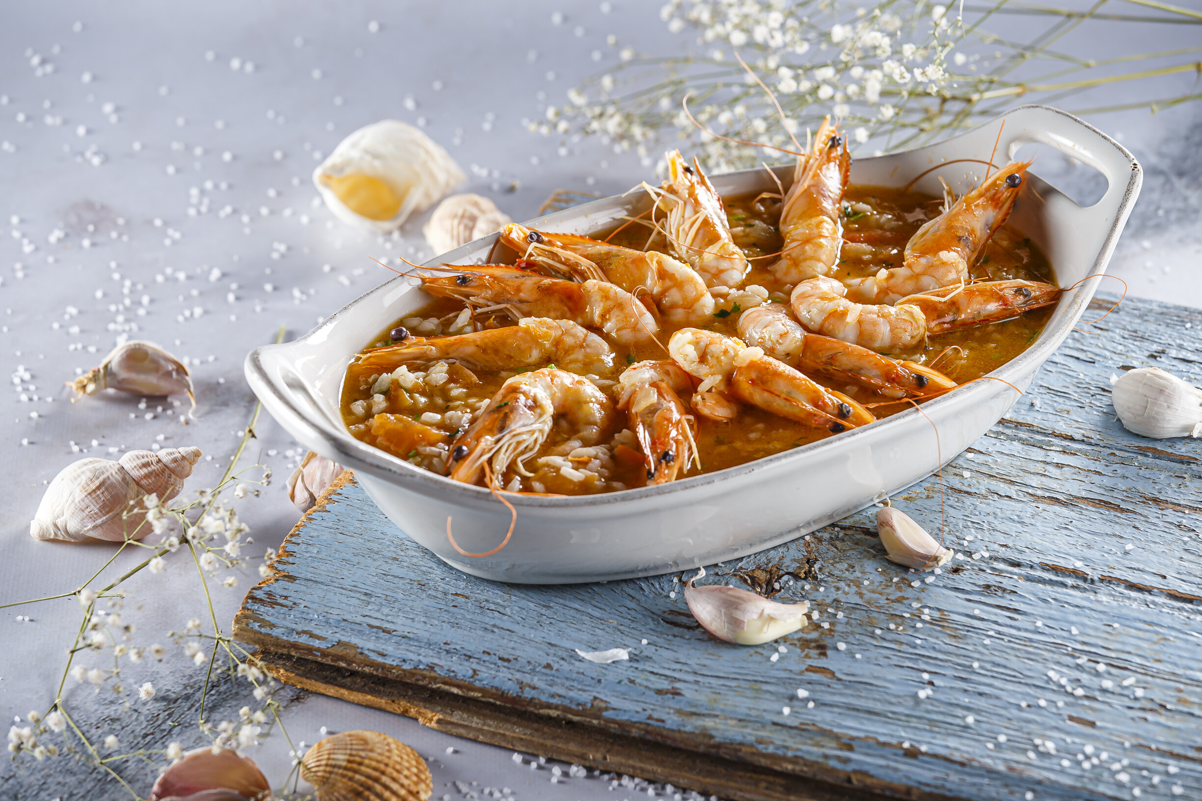 Arroz de gambas com pimento