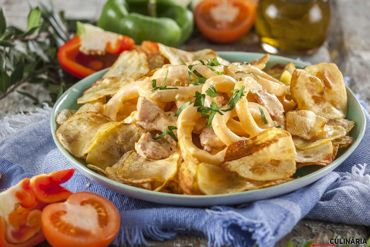 Argolas de lula com chouriço